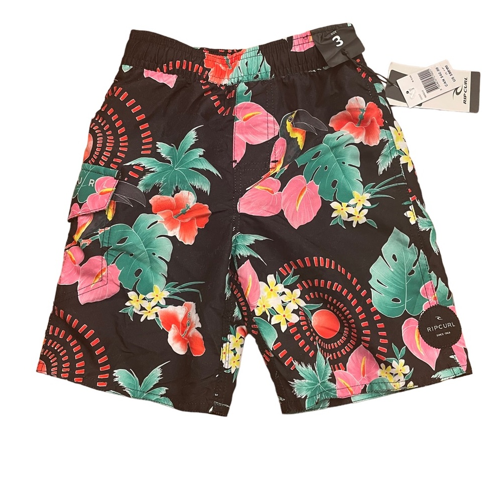 NWT Rip Curl Boys Tropical Floral Print Tropics LB Board Shorts Sz 3